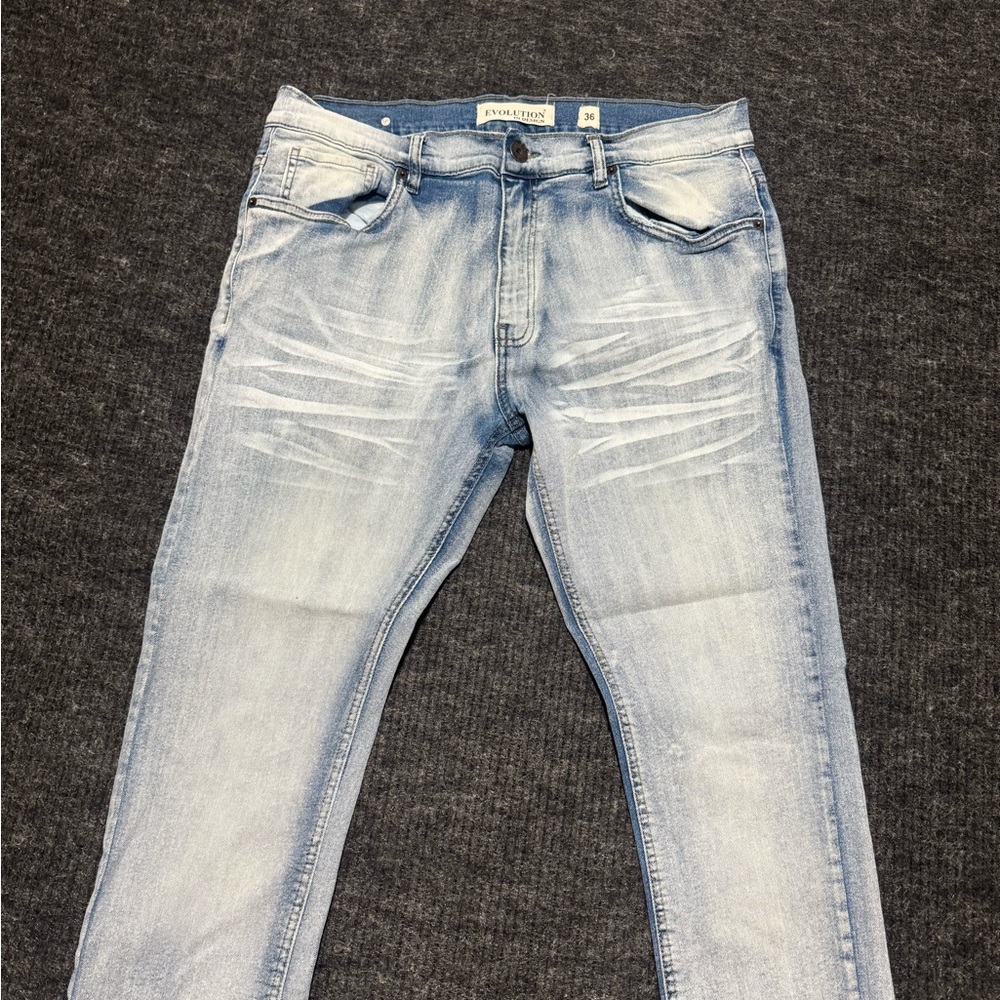 Faded Blue Skinny Jeans for Men